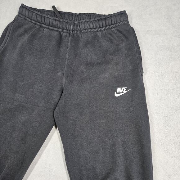 Nike Sweatpants Mens Small Fleece Cotton Lounge Comfy Cozy Black Worn Distressed - Picture 2 of 16